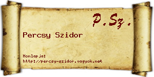 Percsy Szidor névjegykártya